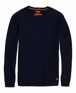 Superdry Supima® Cotton Crew Neck Férfi Ugró Sötétkék | LCJUD2058